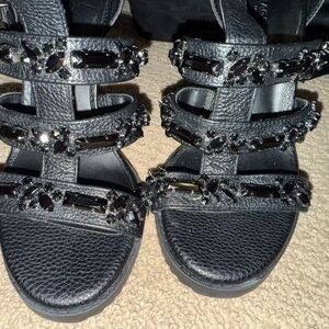 Karl Lagerfeld Black Embellished Heels